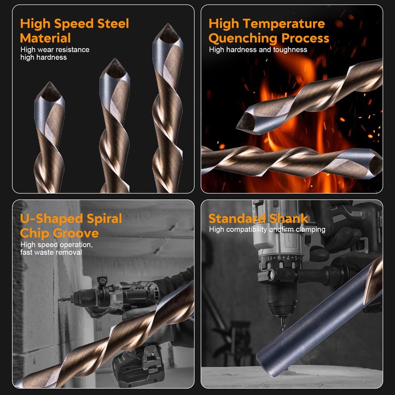 20Pcs Drywall Cutting Tools 1/4" Guide Point Cutting Bits,Drywall Bit