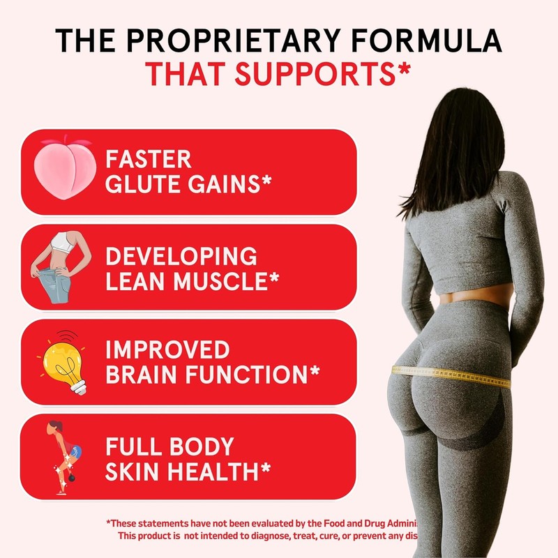 Creatine for Women Booty Gain, Muscle Builder, Energy Boost, Pink