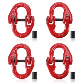 NORJIN 4 Pack G80 Alloy Steel Hammerlock Coupling Link, 5/16" Hammer Lock Safety Chain Connector Link 4400 lbs Working Load Limit