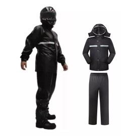 Generic Impermeable Motociclista Reflejante Fluorecente Más Tallas