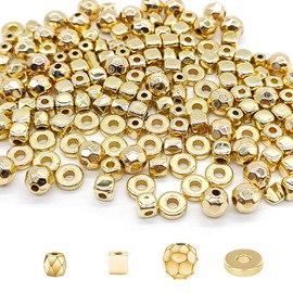 HAOBIN 400 Pieces Mixed Spacer Beads Craft Spacer Beads Handmade Craft Beads Loose Beads Jewellery Craft Bead Craft Supplies Mixed Beads for DIY Jewellery Making