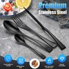 Lemeya 24-Piece Black Silverware Set for 6,Heavy Duty 18/10 Stainless