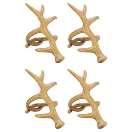 SARO LIFESTYLE Antler Napkin Rings (Set of 4), Gold, 1.5 (NR287.GL)