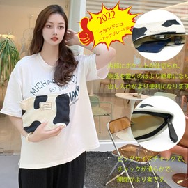 znmeny Women's Makeup Pouch, Cosmetic Pouch, Large Capacity, Cute, Stylish, Square, Storage Pouch, Portable, For Travel, Black and White Cow Pattern