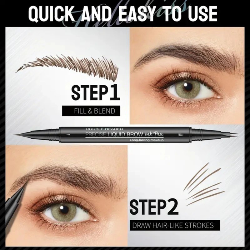 Eyebrow Pencil,2 Fork Tip &Precise Brush-Tip,Waterproof Eye Brow Pencil,Eyebrow Pencil