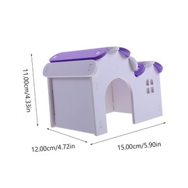 DOITOOL Hamster Den Hamster Hut Gerbil Play House Small Animal Hideout Hamster Hideaway Hamster Castle Hamster Hideout Hamster Accessories Toy Purple PVC Material Little Pet Wooden House