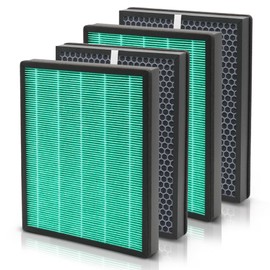 UaswPart 400 400S Replacement Filter Compatible with Coway Airmega Max 2 400/400S Air Pu-rifier Filter Replacement (Compare to Part# AP-2015F/AP-2015E) w/Premium H13 HEPA & Activate Carbon, 4-Pack