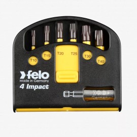 Felo 63055 Torx Impact Bits (6) and Bitholder in Box - T10 / T15 / T20 / T25 / T