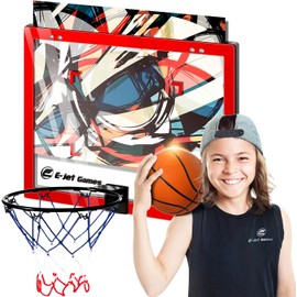 Mini Basketball Hoop (Replaceable Backboard Cards Design) Over The Door Mini Hoop Basketball Gift/Door Mount Wall-Mounted