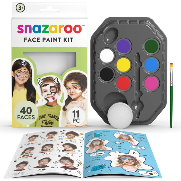 Snazaroo Rainbow Face Paint Palette Kit for Kids and Adults,