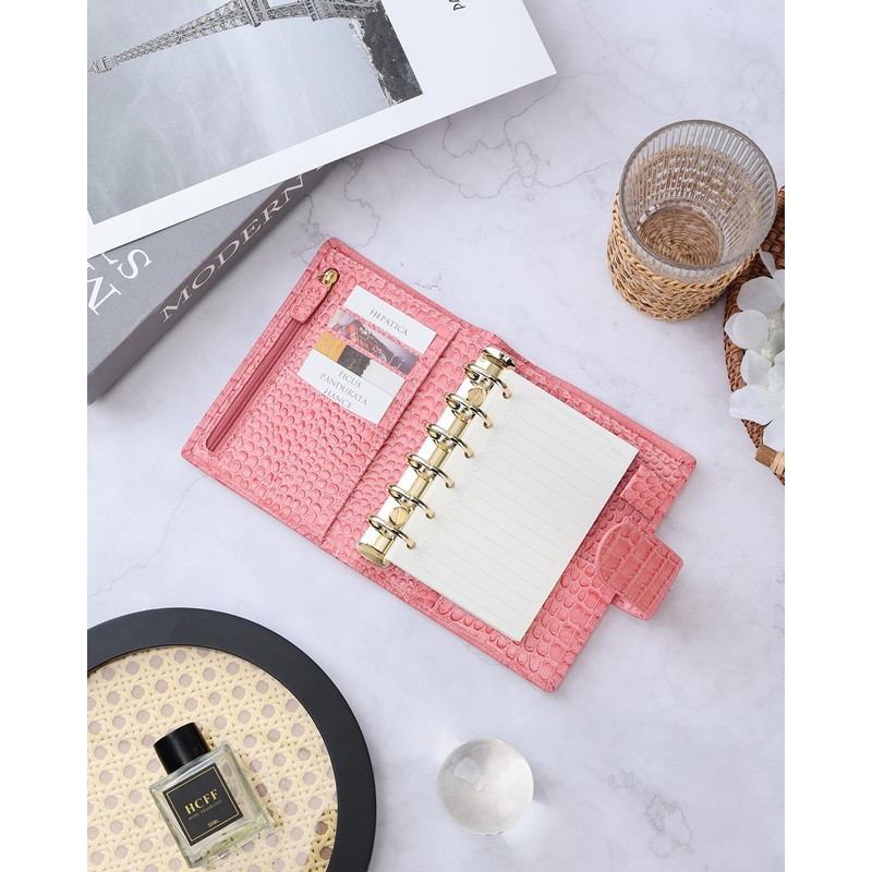 Smartfee Leather Pocket Organizer Planner – 6 Rings Notebook Binder