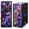 FUNPOLA 3D Wood Puzzle Book Nook Kit, Futuristic Miniature Bookshelf