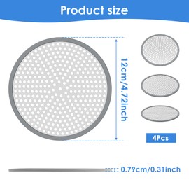 4Pcs Drain Hair Filter Mesh Tub Drain Protector Anti Slip Sink Hair Stopper Stainless Steel Hair Strainer Multipurpose Bathtub Hair Trap Stopper for Kitchen Bathroom Laundry Room