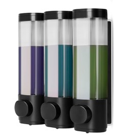 Seifenspender Wandbefestigung, Soap Dispenser, 3er Set Duschspender ohne Bohren, Shampoo Duschgel Spender, Schaumseifenspender, Seifenspender Geeignet für Shampoo, Duschgel, Flüssigseife, Spülung