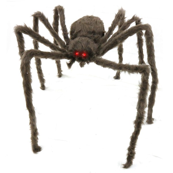Big Mo's Toys Creepy Spider - Hairy Real Look Tarantula Spider with Red LED Eyes - 1 Piece