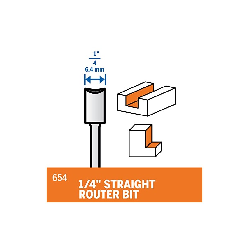 Dremel 654 1/4" Straight Routing Bit