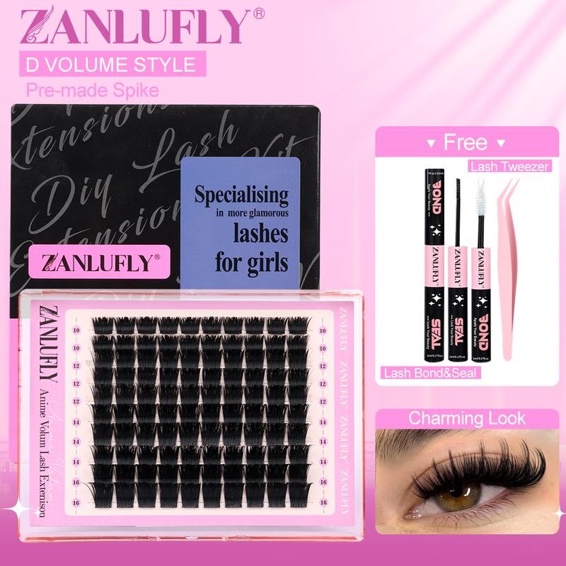 zanlufly Lash Clusters KIt D Curly Lash Extension Kit Volume