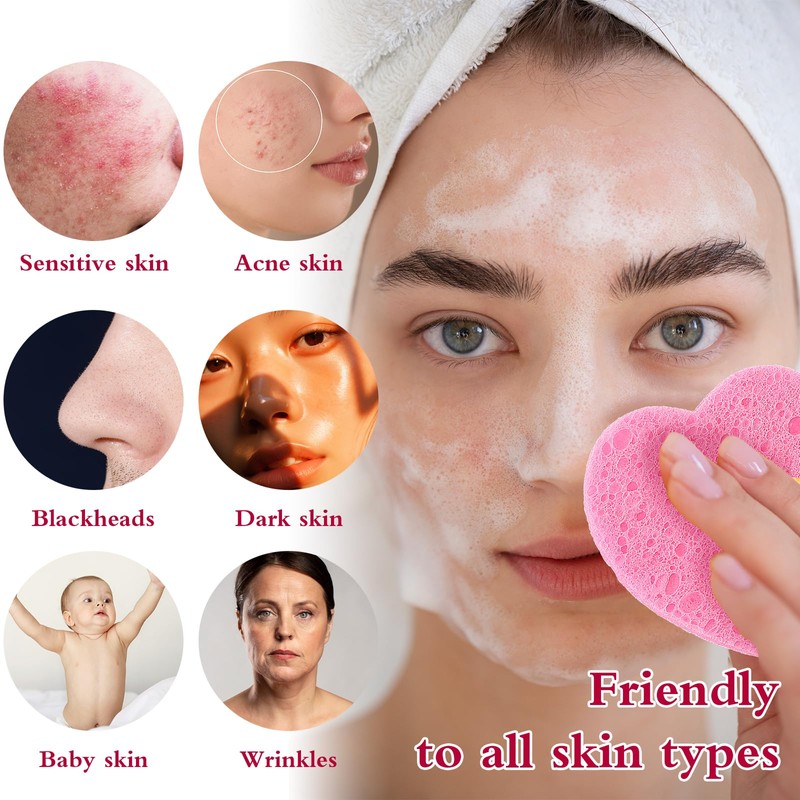 Pack of 50 Compressed Face Sponges for Cleansing and Exfoliating