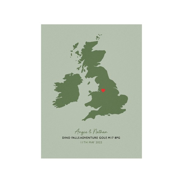 NOT JUST A PRINT Personalised Map Location Print - Treasured