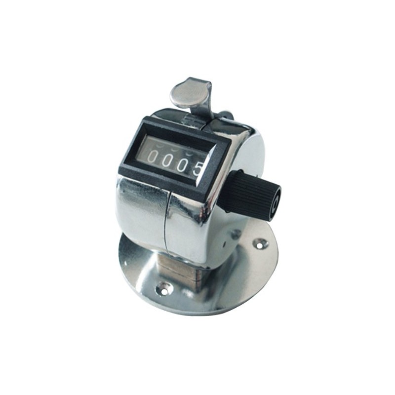 Four Digits Metal Hand Tally Counter, Clicker with Base