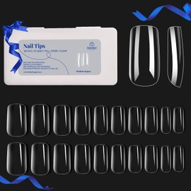 Beetles Medium Square False Nails Tips 500Pcs Fake Gel Tips Acrylic Press on Nails Clear Artificial False Nails Need Nail Glues for Acrylic Nail/Dip Powder Nails/Poly Nail Extension Gel Nail Art DIY