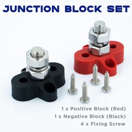 3/8" Bus Bar, Battery Junction Posts, M10 Battery Wire Power Distribution Terminal Block, Junction Block, by KeeRoarin (1 Pair)