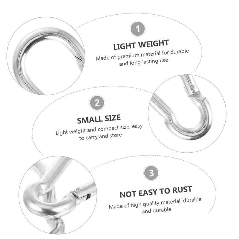 Sosoport 2pcs Indoor Carabiner Buckle Gym Pull Rod Buckle Safety
