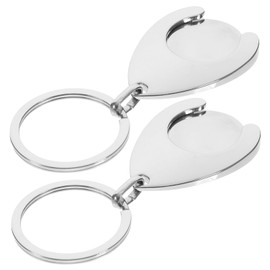 COHEALI 2Pcs Metal Trolley Token Key Chains Supermarket Shopping Cart Key Rings Hanging Ornaments