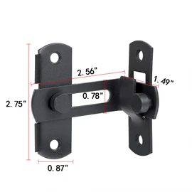 INIRET 2 Packs Flip Door Sliding Latches，Matte Black 90 Degree Stainless Steel Bar Gate Latches Safety Door Lock,Sliding Door Antique Lock Gate Latches Wine Cabinet Carbon Steel Closet Door Latches