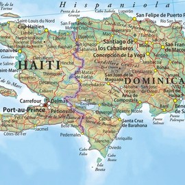 Haiti & The Dominican Republic - 17" x 11" Laminated Wall Map