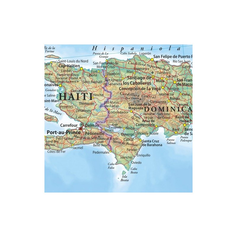 Haiti & The Dominican Republic - 17" x 11" Laminated