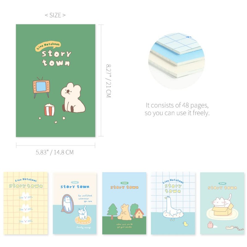Monolike A5 Story Town Afternoon B Notebook 6 Types, A5