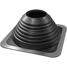 DEKTITE #4(DFE104B) SQUARE BLACK EPDM Flexible Roof Jack, Pipe Boot Flashing for 3" - 7" OD Pipes