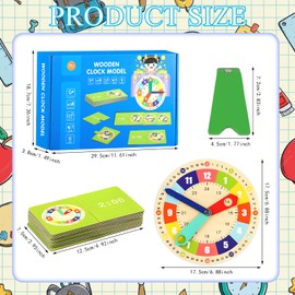 Wooden Toy Learning Clock Children's Calendar Clock for Children Wood, Learning Clock Calendar Clock, Learning Board Clock, Time Teaching and Demonstration Clock Model, Learning Toy Montessori Toy,