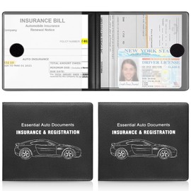 UYYE Lichee Pattern 2-Pack Documents Registration and Insurance Holder, Print Patterns Car Glove Box Organizer Wallet, Car Interior Accessories for Car, Truck, SUV and Other Vehicle (Lichee Black)