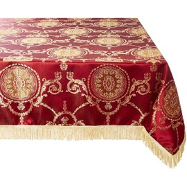 Violet Linen Oblong/Rectangle Tablecloth, Burgundy, 52" x 70"