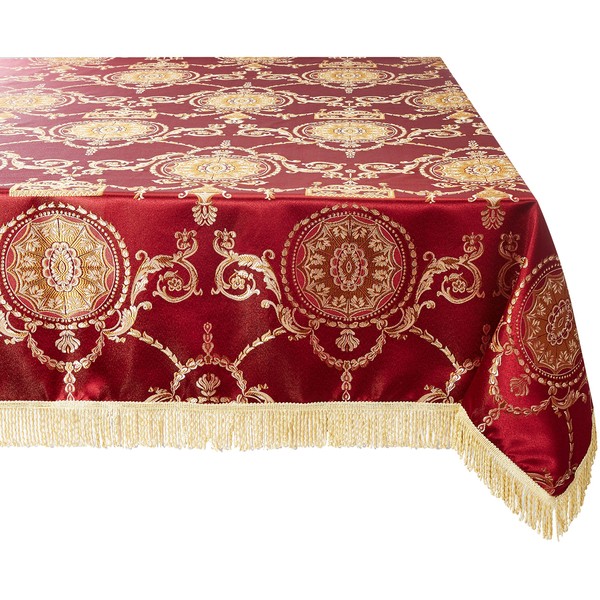 Violet Linen Oblong/Rectangle Tablecloth, Burgundy, 52" x 70"