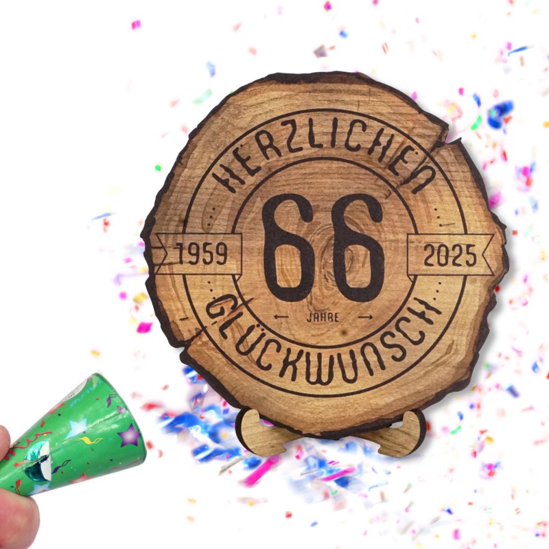 DARO Design Tree Disc with Engraving for 66th Birthday -