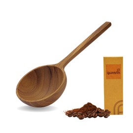 GWYNTH Wooden Coffee Spoon, Handmade Teak Wood Scoop for Ground Coffee, Beans and Tea 1 Tablespoon for Jars and Containers (1 Piece)
