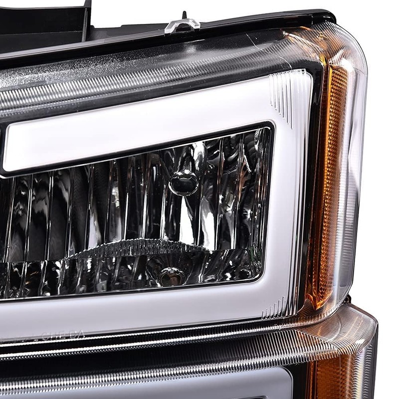 PIT66 LED DRL Headlight Assembly Compatible with Chevy Silverado Avalanche