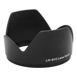 vhbw Plastic Lens Hood 58 mm Black Compatible with Lens Replacement for Olympus LH-61C