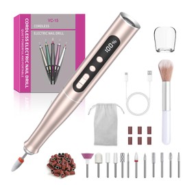 Elektrische Nagelfraser Kabellos für Gelnägel mit 12 Aufsätzen Maniküre Pediküre Set