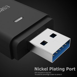 LUPO USB 3.0 Card Reader Adapter for SD SDHC MMC RSMMC MMC mobile MMC micro SDXC Micro SD and T-FLASH. Windows & Mac Compatible, Black