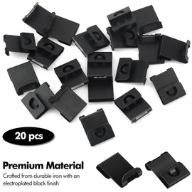 Poeland 20 PCS Photo Frame Hanging Clips, Clip Over Sawtooth Hanger for Hanging Picture Frames 2-3mm Board Album (Black)