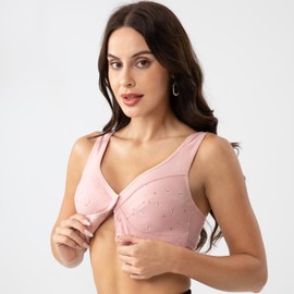 YVIVMEIE Womens Daisy Bra Front Closure Sports Bras Beauty Back Full Coverage Comfor Easy Close Bra Front Buckle Corset