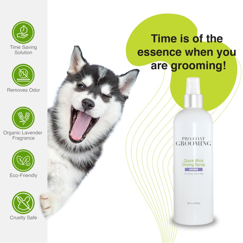 Pro-Coat Grooming Quick Wick Drying Spray (Lavender) 16 oz.