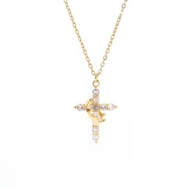 Mother's Day Gift Simple Crown & Cross Pendant ChokerNecklace For Women & Men & Girls Pretty CrownCross Necklace For Daily Party Clothing DecorTrendy All-match & Exquisite Jewelry ForMother's Day Gift For Easter - Color: GD