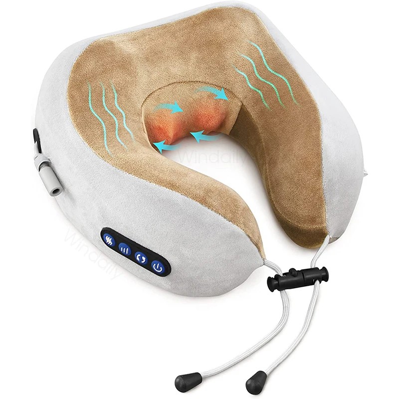 Rechargeable U-Shaped Neck Massager with Heat – 3D Kneading, Vibration