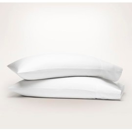 Boll & Branch Signature Hemmed Pillowcase Set – 100% Organic Cotton – 2 Luxury Soft-Feel Pillowcases from Premium Threads – 7” Hemline, White, Standard