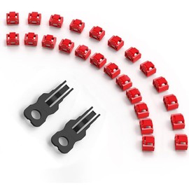 NataLink 24 Pcs RJ45 Port Lock with 2 Key, Locking RJ45 Port/Dust Blocker, RJ45 Dust Cover Cap Female Port Plugs Protector, Compatible RJ45 Port Devices, Red